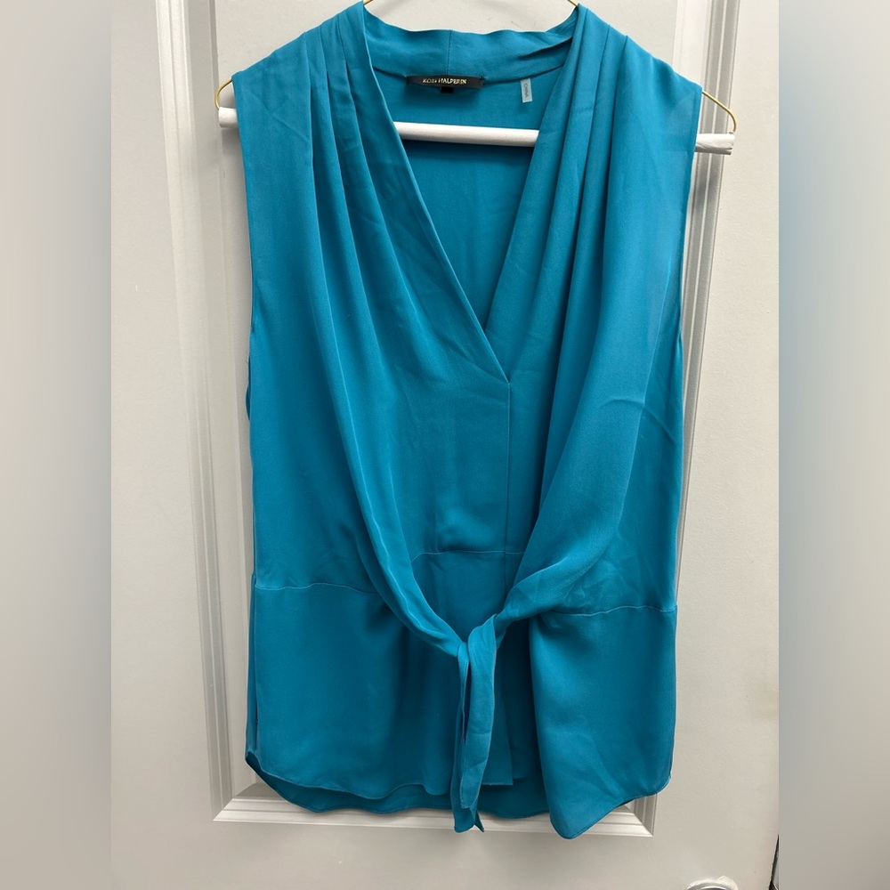 Kobi Halperin 100% Silk Tie Front Blouse